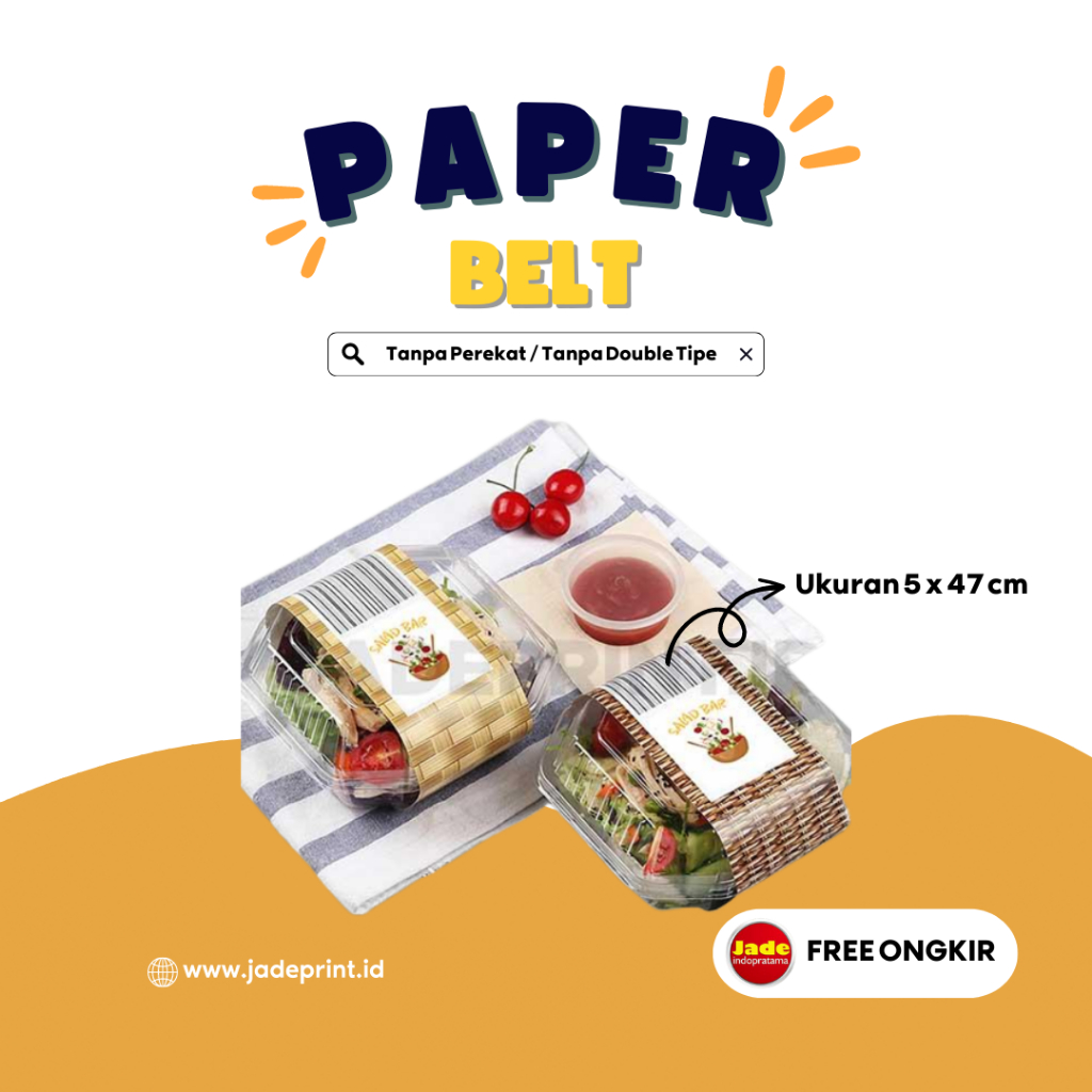 

[JADE] Label Roll Hijab Kustom Ukuran Paper Belt Custom Paper Belt Kustom Packaging Sleeve