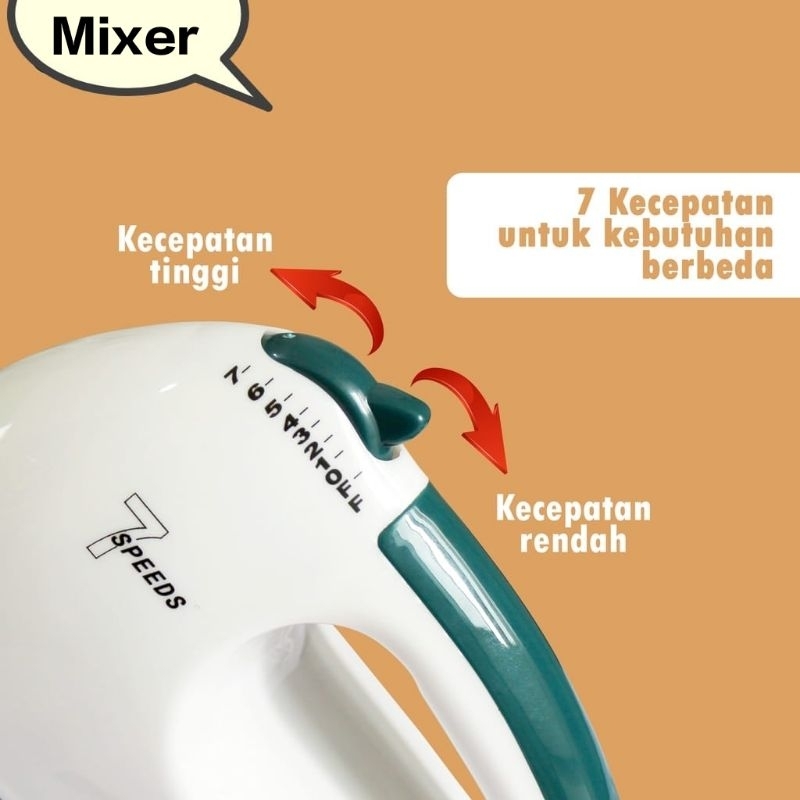 Hand Mixer Omicko / Mixer Tangan Listrik/ Kocokan Adonan Elektrik