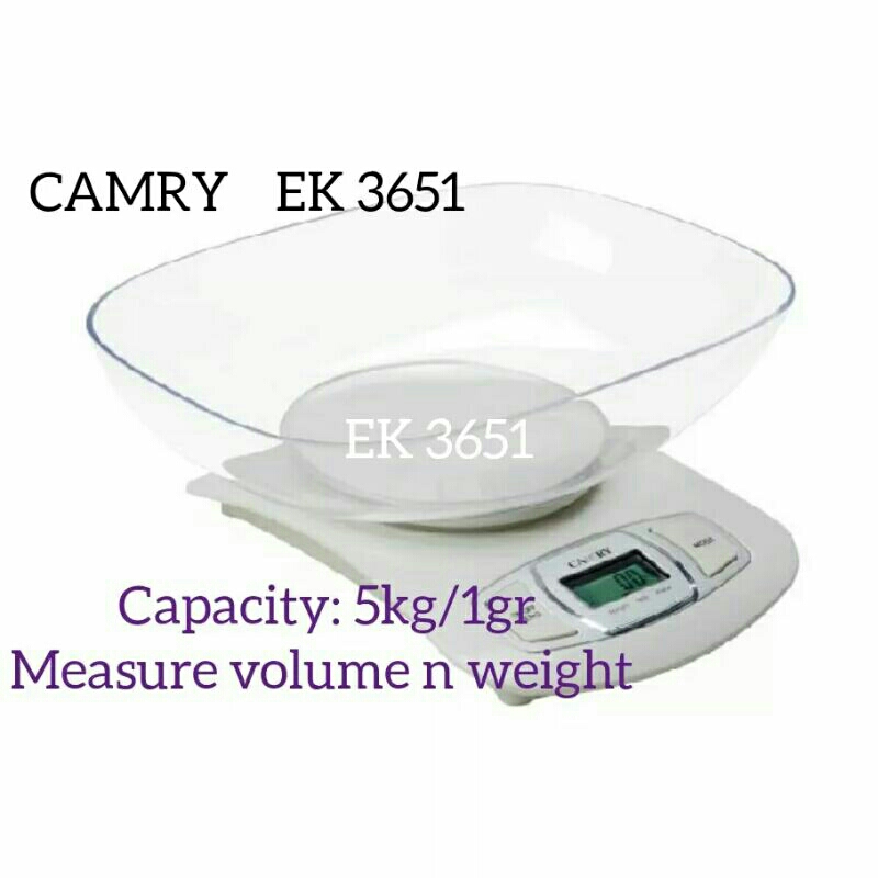 Timbangan Dapur Digital Camry EK-3651, Kapasitas 5 kg dengan Resolusi 1 g