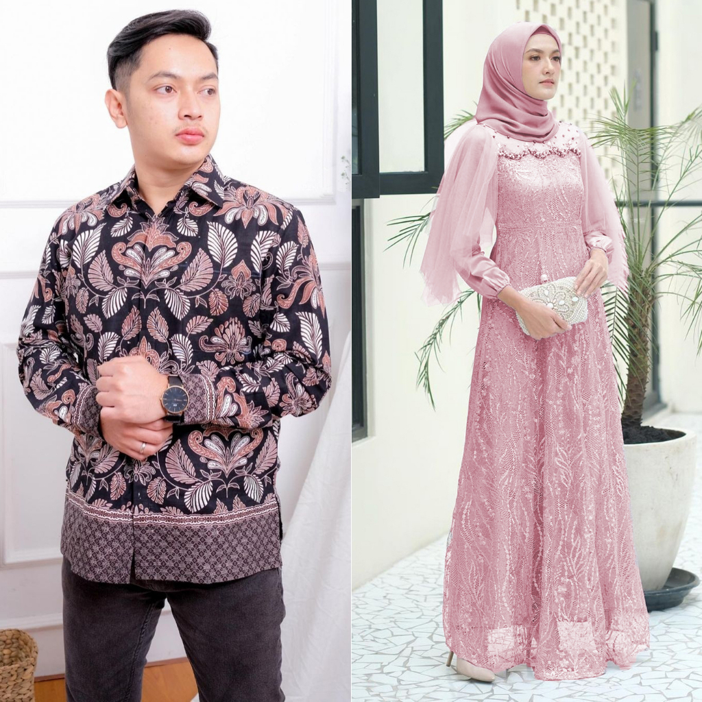 COUPLE GAMIS LEBARAN - SARIMBIT BATIK COUPLE GAMIS RADIKA - BAJU COUPLE KONDANGAN KEKINIAN - DRESS PESTA KONDANGAN TUNANGAN WISUDA - COUPLE GAMIS REMAJA