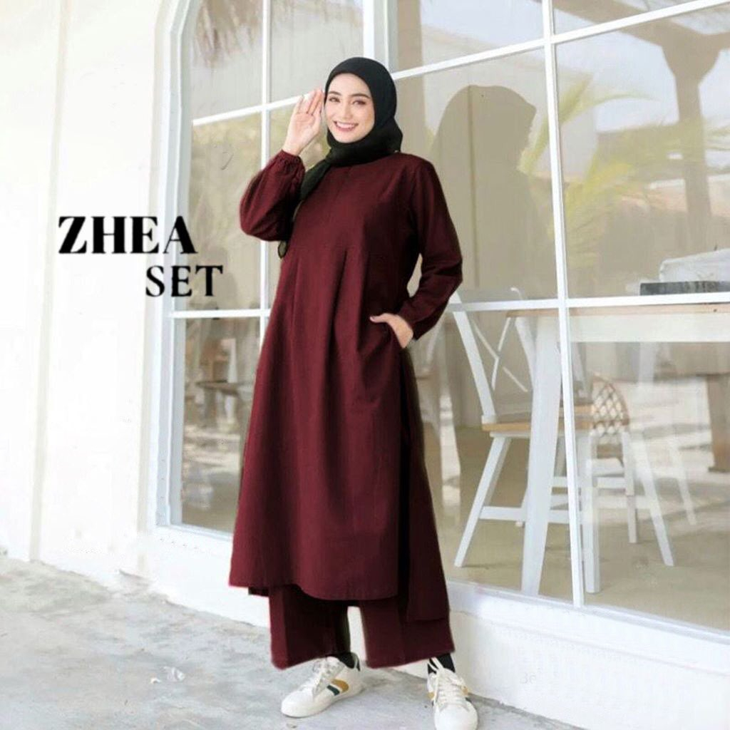 SETELAN WANITA TERBARU ZHEA WD BAHAN KATUN LINEN LD 120 CM PB 120 CM PT 50 CM LP 60 - 114 CM LINGKAR PAHA 65 P CEL 90 CM SETELAN WANITA TERBARU 2023 KEKINIAN // ONE SET WANITA KOREAN STYLE MUSLIM // SETCEL WANITA KEKINIAN // SET BAJU MUSLIM MODERN