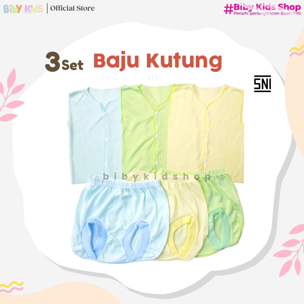 3Pcs Setelan Bayi Perempuan Laki-Laki 0 6 Bulan Baju Newborn Set Polos Perlengkapan Baby Murah