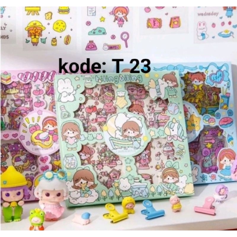 

100 Lembar Stiker Motif Kartun Korea Lucu Anti Air Dekorasi HandBook Craft Sticker MOMO LOTSO SANRIO