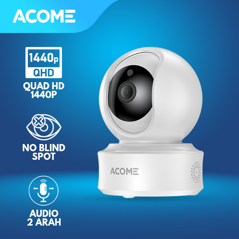 ACOME Smart Camera CCTV WiFi Camera Audio FULL HD 1440P 4MP Kamera No Blind Spot 2 Arah Garansi 2 Tahun Resmi APC03