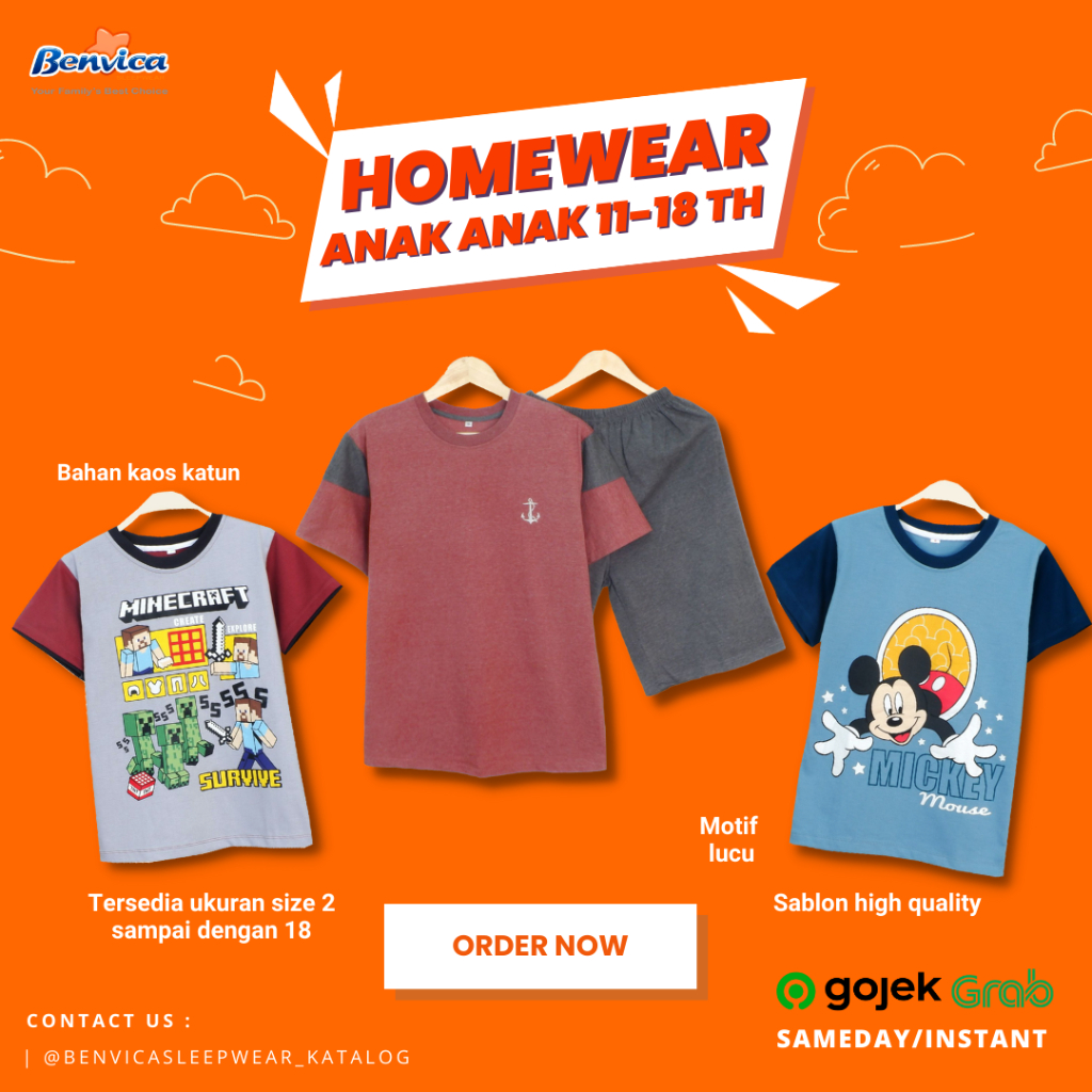 SETELAN ANAK LAKI LAKI USIA 14 SAMPAI 18 TAHUN BAJU TIDUR CELANA PENDEK KAOS ADEM BANYAK MOTIF