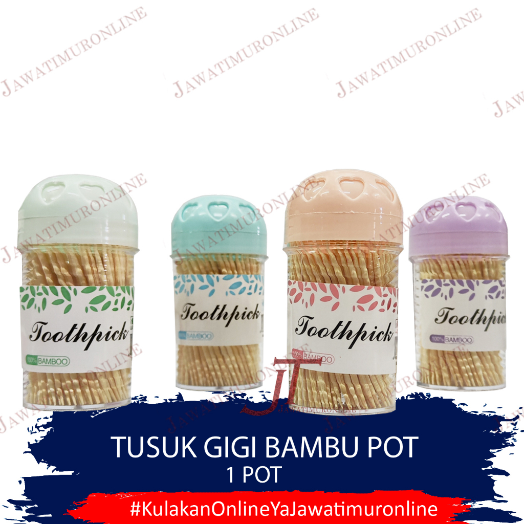 Tusuk Gigi Bambu Lancip 2 Sisi Wadah Botol