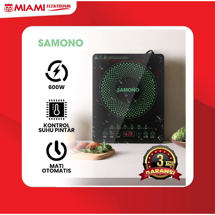 Samono WS-02 / WS02 600W Murah Touch Screen Green Kompor Listrik Induksi