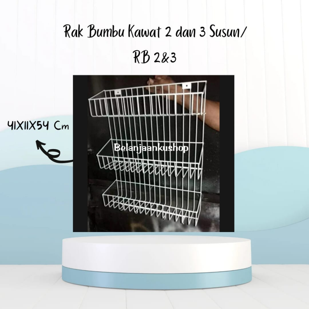 Rak Bumbu 3 Susun / RB 3 Susun Rak Kamar Mandi Sabun / Shampoo Rak Gantung Dapur