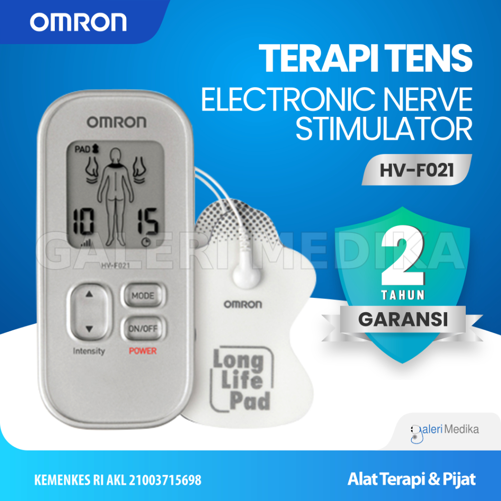 Omron Elektronik Nerve Stimulator / Omron TENS HV-F021 / Omron TENS Terapi HV F021 / Electronic Pulse Massager - Pijat Elektrik