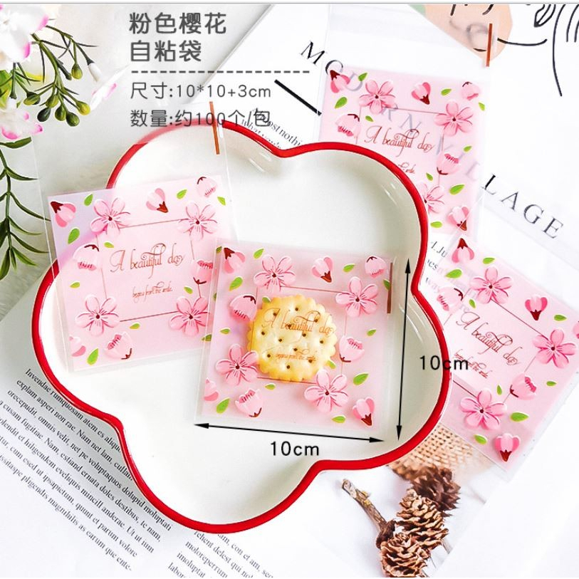

Plastik Fancy Cookies - Kue - Permen Coklat PINK SAKURA 10x10