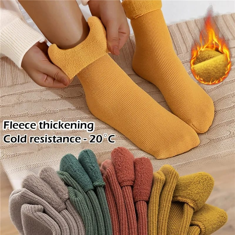 Kaos Kaki Musim Dingin Kaos Kaki Thermal Kaos Kaki Bahan Hangat Kaos Kaki Wanita Bulu Tebal Bertekstur