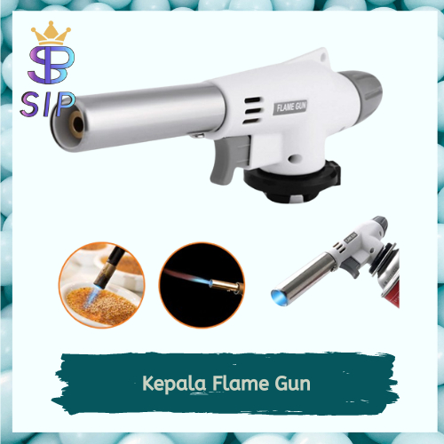 Kepala Flame Gun BBQ White Portable Gas Blow Torch Butane LAS api jet korek pemantik pematik hi cook