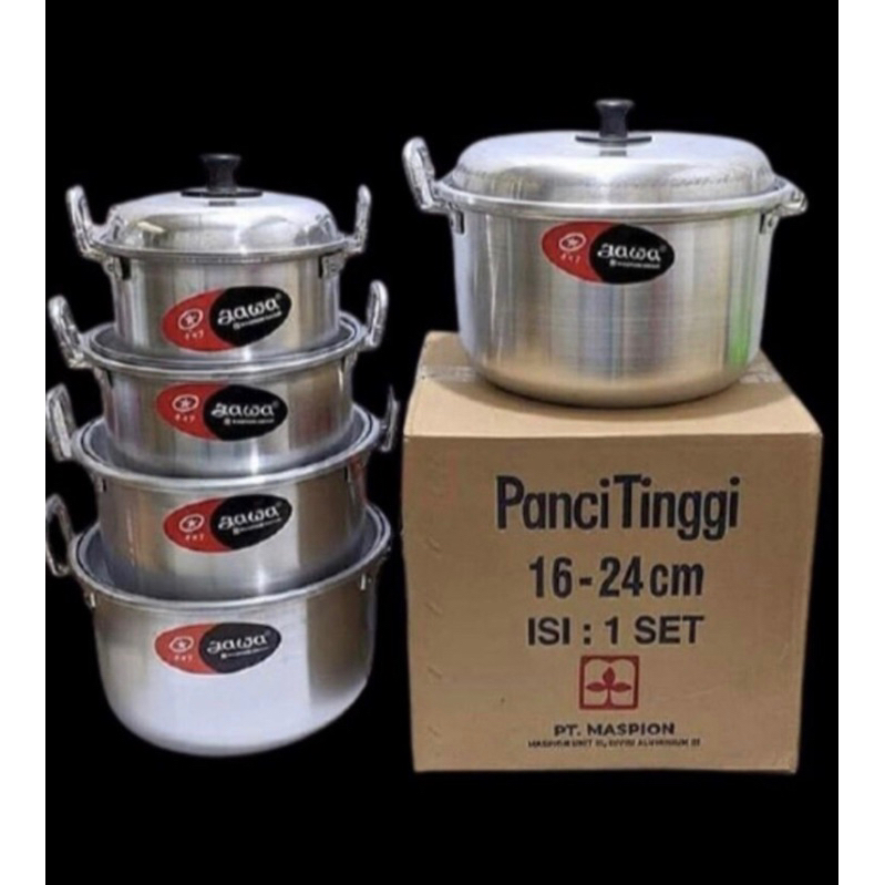 Maspion Panci Jawa Set 5pcs / Panci Jawa Aluminium 16-24CM