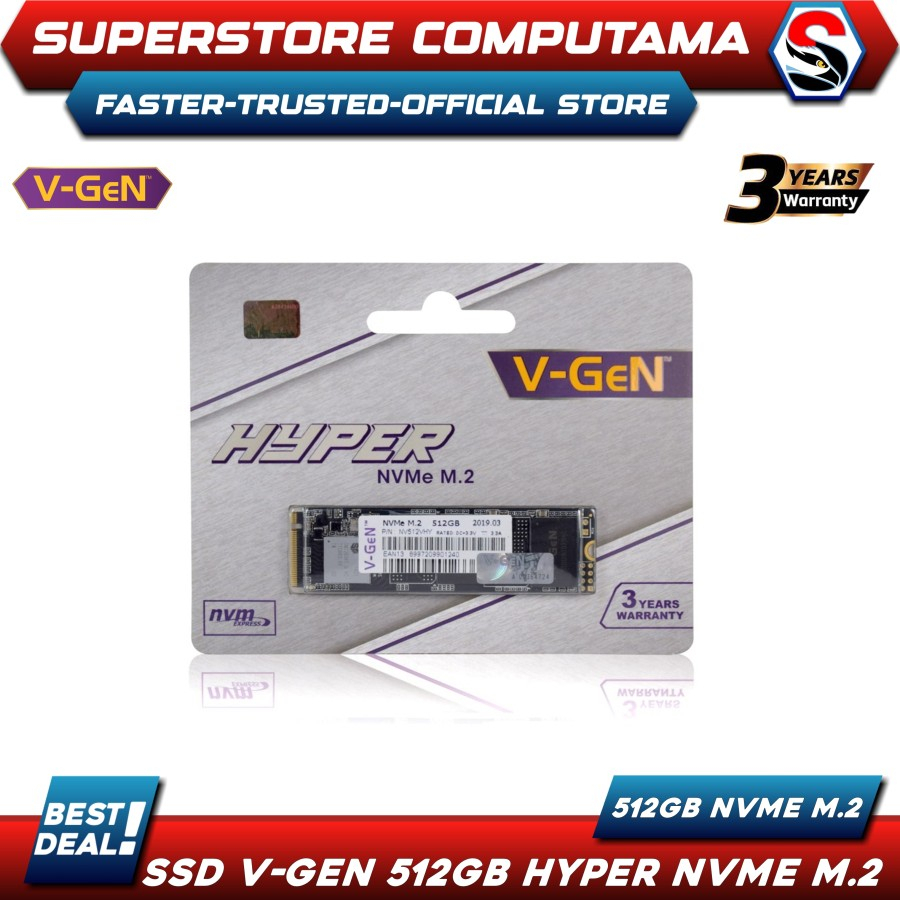 SSD V-Gen 512GB Hyper M.2 NVMe / SSD VGen 512GB NVMe M.2