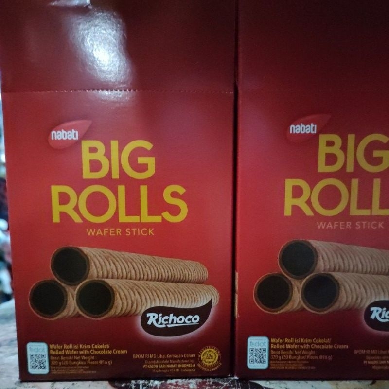 nabati big rolls wafer stick wafer roll isi krim cokelat keju goguma isi 20 pcs