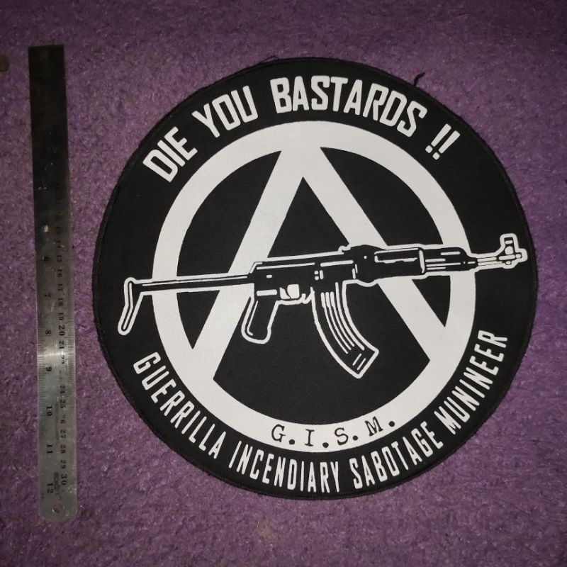 BACKPACTH BULAT G.I.S.M. 30CM X GARASI REBEL DISTRO EMBLEM PUNGGUNG ANARCHY PUNK PACTH SABLON KASUAL