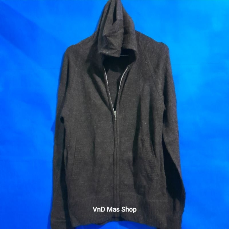 Jaket Hoodie Rajut Wol