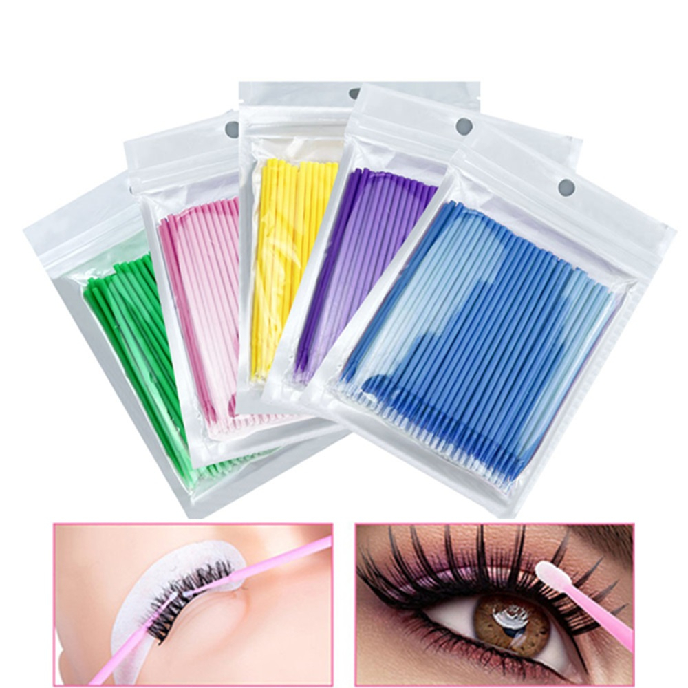 MICROAPPLICATORS MICROBRUSH SULAM ALIS  DENTAL EYELASH EXTENSION 100PCS