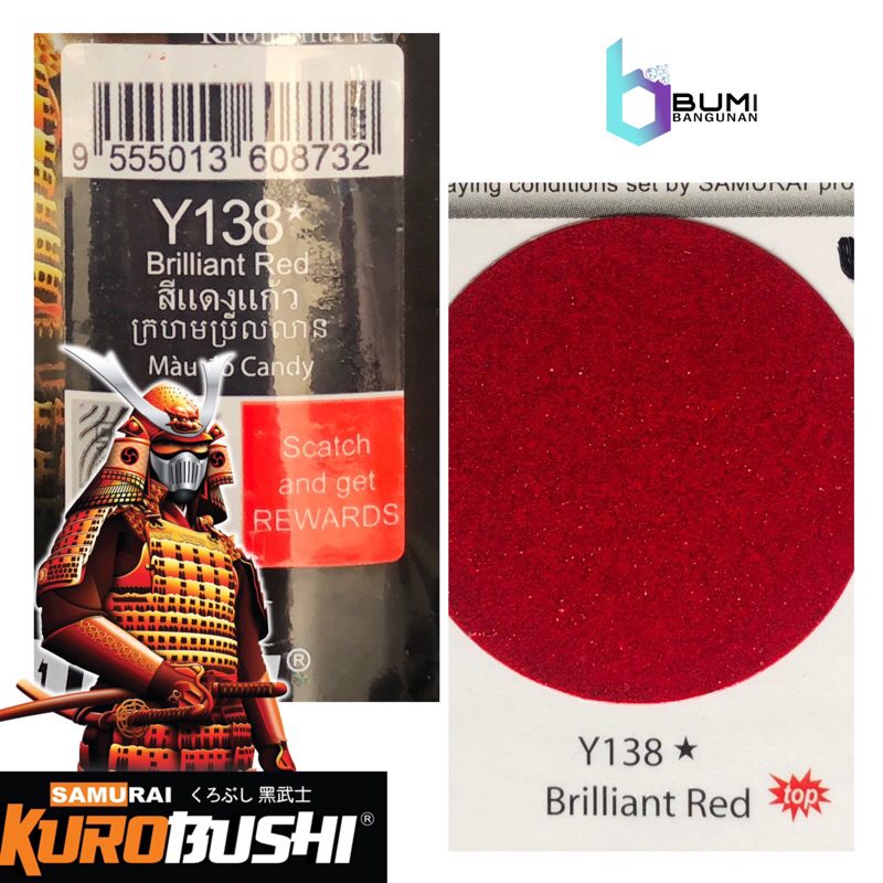 

Cat Semprot / Pilok SAMURAI 400cc Warna BRILLIANT RED Y138
