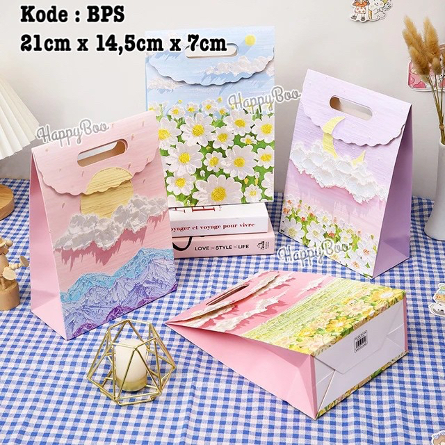 Bag paper goodie bag tas kado kertas gift bag tutup small medium BPS 21x14,5x7cm