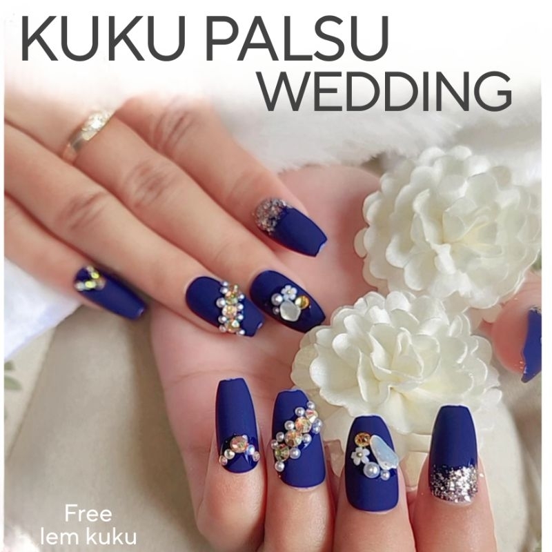 [SN] KUKU PALSU HIAS HAND MADE WEDDING LAMARAN 3D FREE TOOLKIT KIRIM HARI YANG SAMA BISA PILIH SIZE