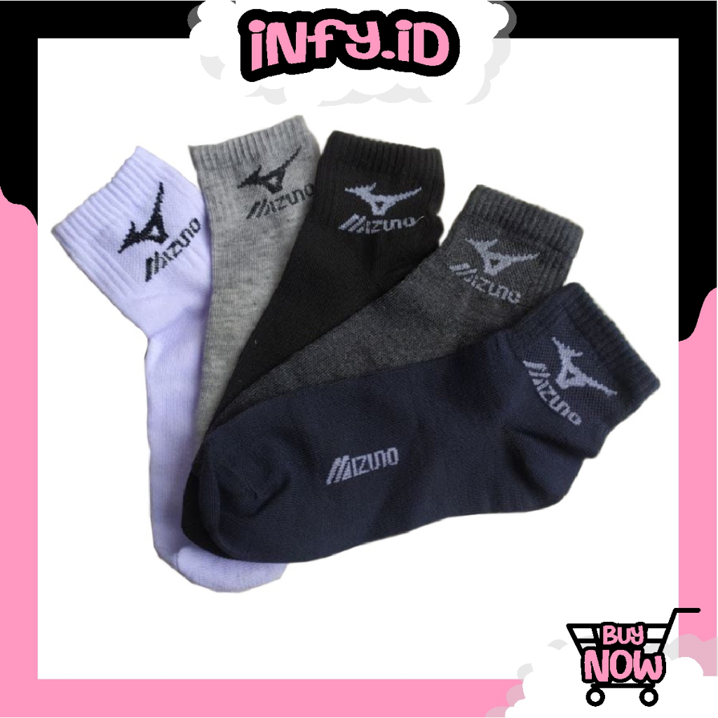 INFY - Kaos Kaki Sport Pria Motif Mizuno Kaoskaki Pria Tebal Kaoskaki Sport Premium Sock Semata kaki KK107