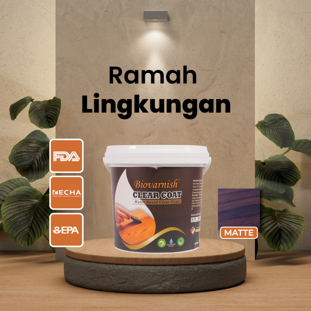 Biovarnish Clear Coat 1kg Pernis Kayu Bening Finishing Kayu Matte
