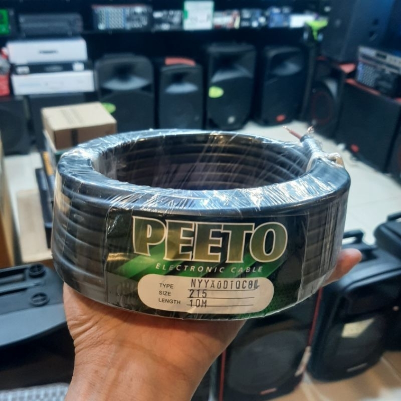 Kabel Audio PEETO Serabut Tebal 2×1.5mm 10 METER, Kabel Speaker
