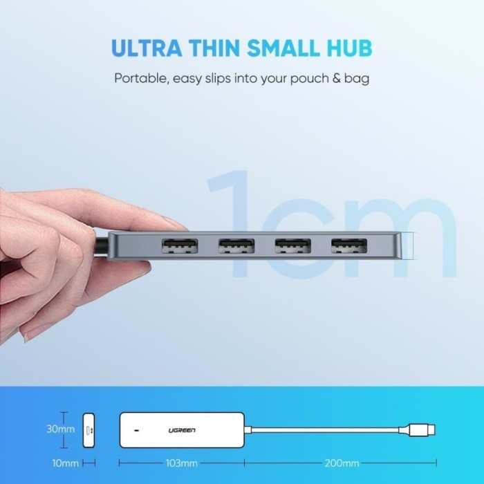 Ugreen Usb C 4port Hub with micro usb power-70336