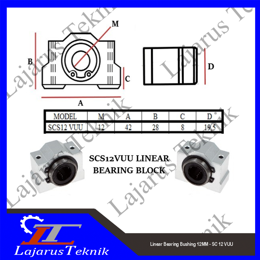 Linear Bearing Bushing 12MM - SC 12 VUU