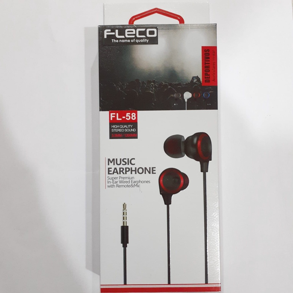 Handsfree FL-58 Headset Fleco Earphone Premium Quality Bass