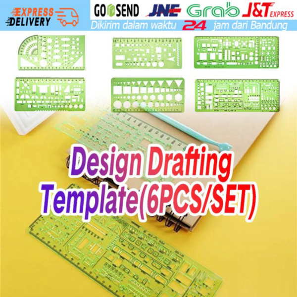 

Unik 6pcs Penggaris Template Gambar Pola utk mal furniture interior arsitek Murah