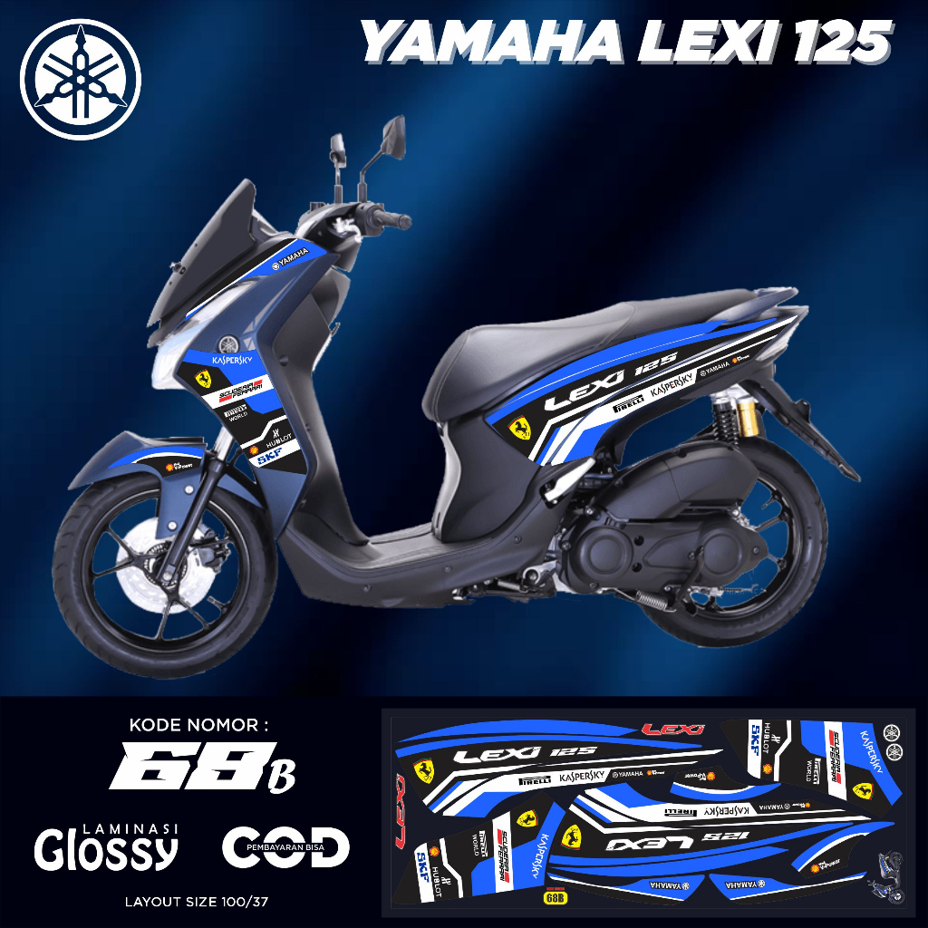 striping variasi Yamaha Lexi 125 /stiker decal motor Lexi 125 /stiker lis polet Yamaha Lexi 125 .2