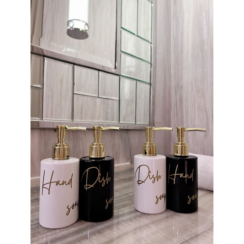 BOTOL 250ML EXCLUSIVE HITAM / PUTIIH  DIAMOND GOLD NEW LONG PIPE . aesthetic bottle refill dispenser hand soap liquid tempat sabun cair pump estetik