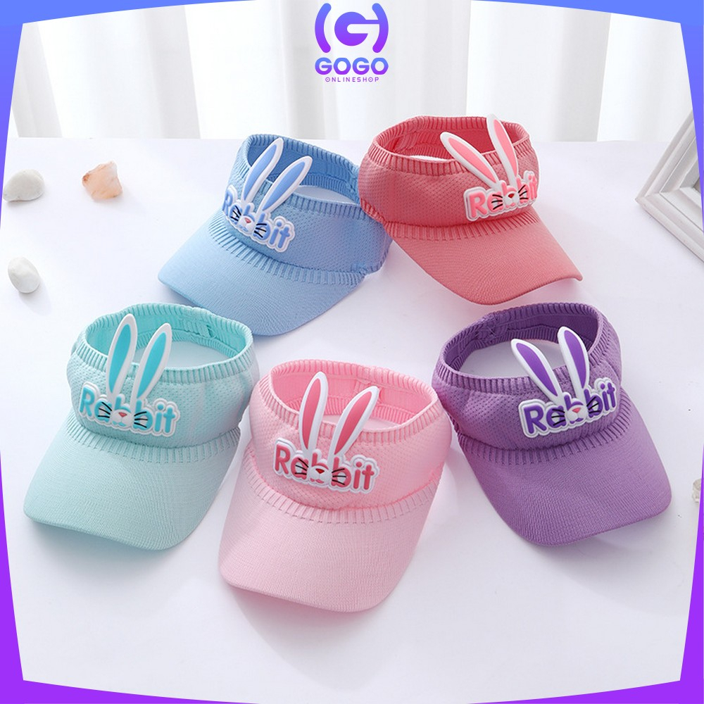 GOGO-P579 Topi Anak Rajut Visor Pantai Motif Kelinci Baseball Anti Uv / Topi Fashion Anak Rabbit Topi Golf Senam Sport Olahraga Fashion Girl