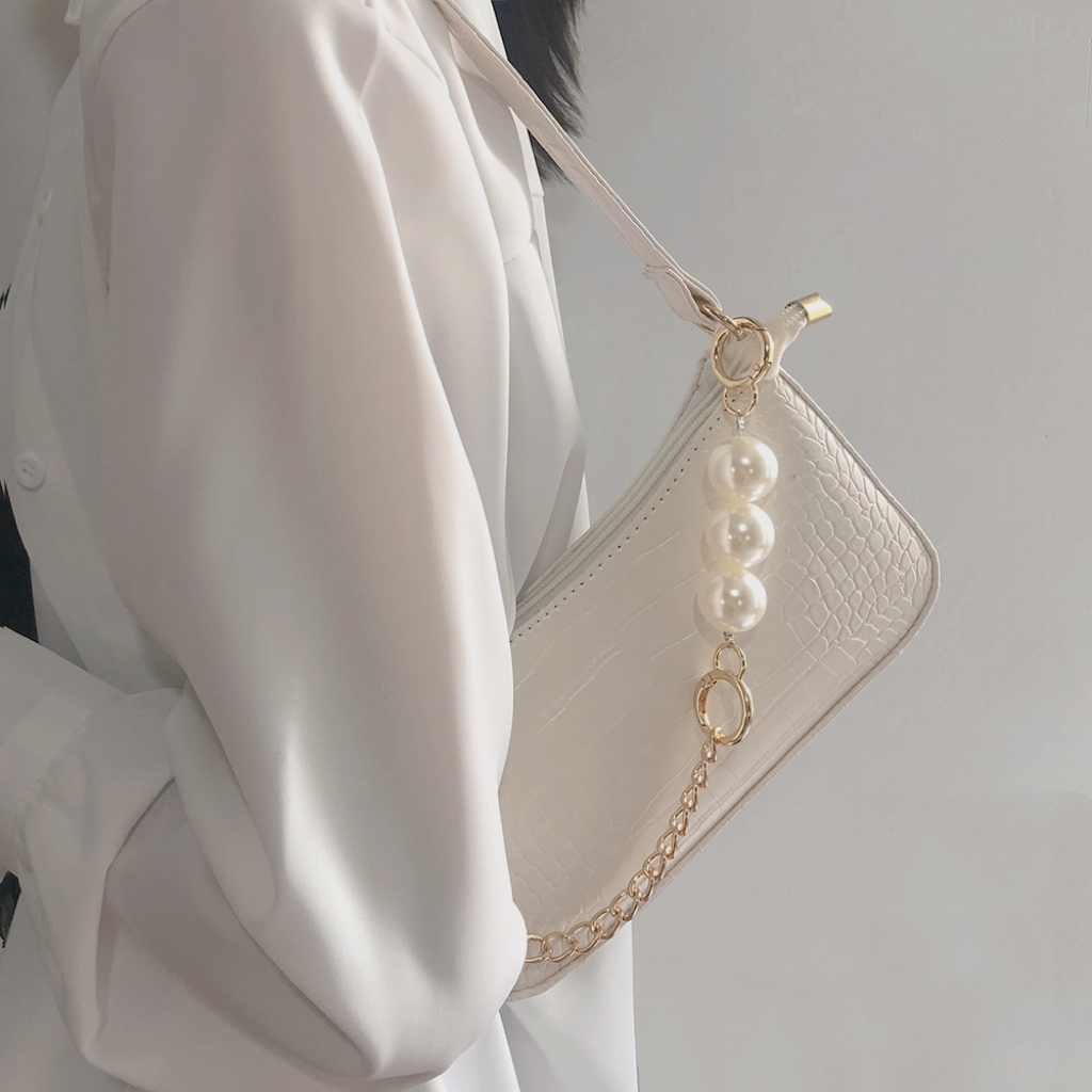 Tas Selempang Wanita Korean Style Fashion Import  Premium Pu Mutiara Bag Tas Ketiak Wanita Sederhana Aksesoris Wanita