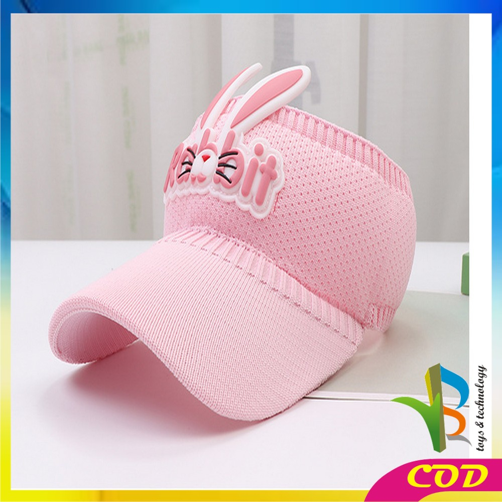 RB-P579 Topi Anak Rajut Visor Pantai Motif Kelinci Baseball Anti Uv / Topi Fashion Anak Rabbit Topi Golf Senam Sport Olahraga Fashion Girl