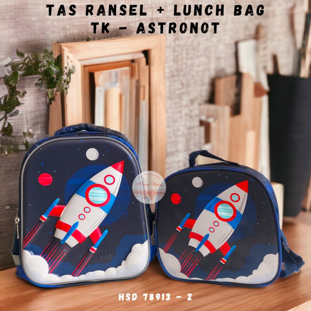 Tas Ransel Sekolah Anak TK Set Lunch bag 2in1