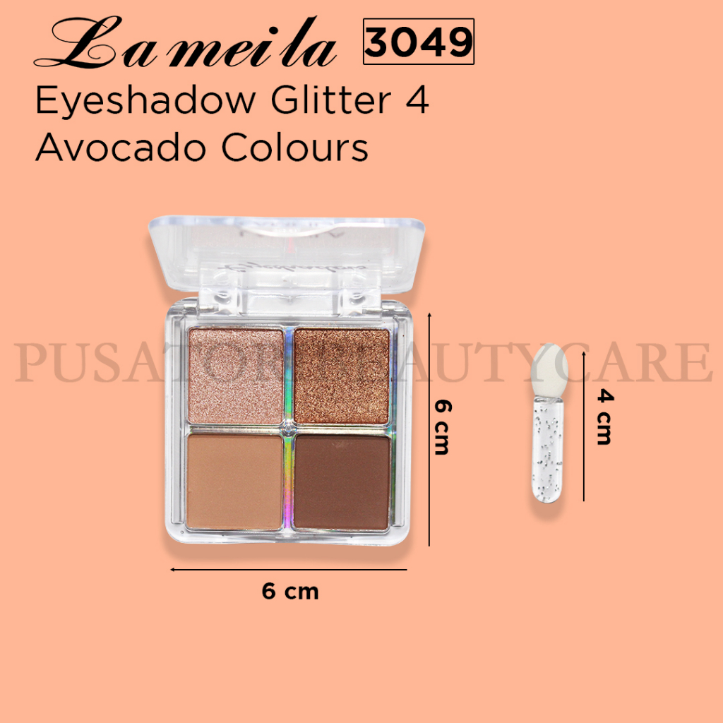 Lameila 3049 Eye Shadow Glitter Pallete 4 Warna Avocado