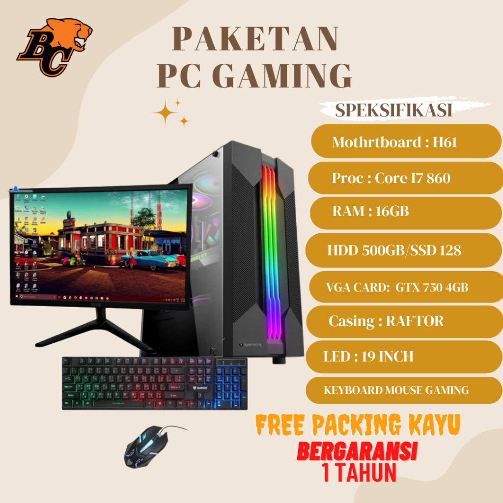 PC gaming i7 With VGA GTX 750 TI 4GB VALORANT PUBG SIAP PAKAI