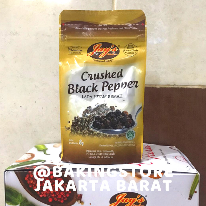 

Jay's Kitchen Crushed Black Pepper Zipper 8 GR | Jays Lada Hitam