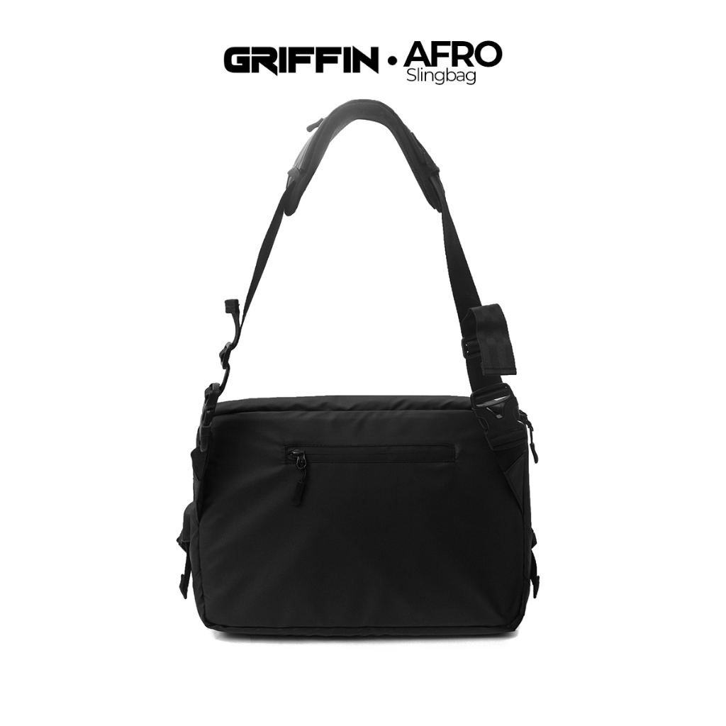 Tas Sling Bag Laptop Pria Waterproof Hitam Elegan Afro by Griffin