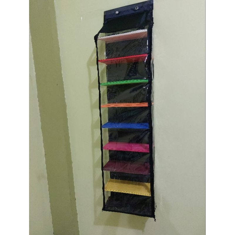 RAK SEPATU GANTUNG POLOS 9 SUSUN PAKAI ALAS TRIPLEK