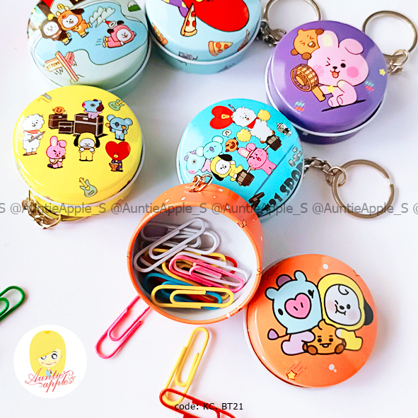 BT21 BTS ARMY MINI STORAGE BOX/KOTAK PENYIMPANAN KALENG MINI/TIN CASE POUCH KALENG/GANTUNGAN KUNCI/S