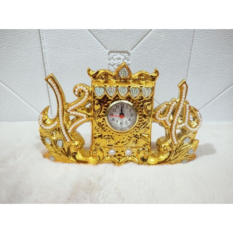 pajangan keramik / pajangan lemari hias/ jam meja keramik kaligrafi