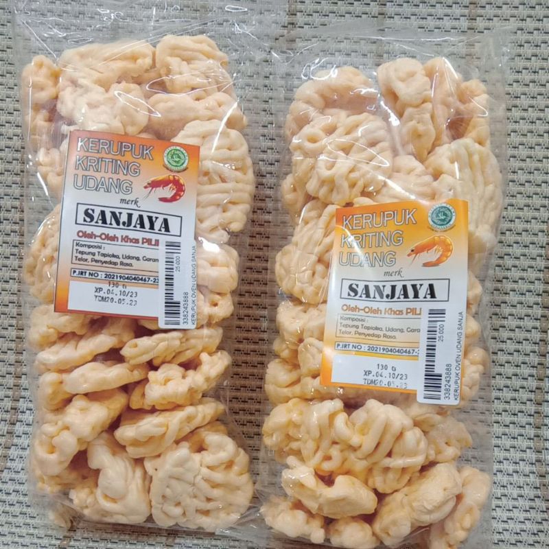 

KERUPUK BANGKA OVEN UDANG SANJAYA 130GR ASLI BANGKA/KERUPUK KERITING UDANG BANGKA