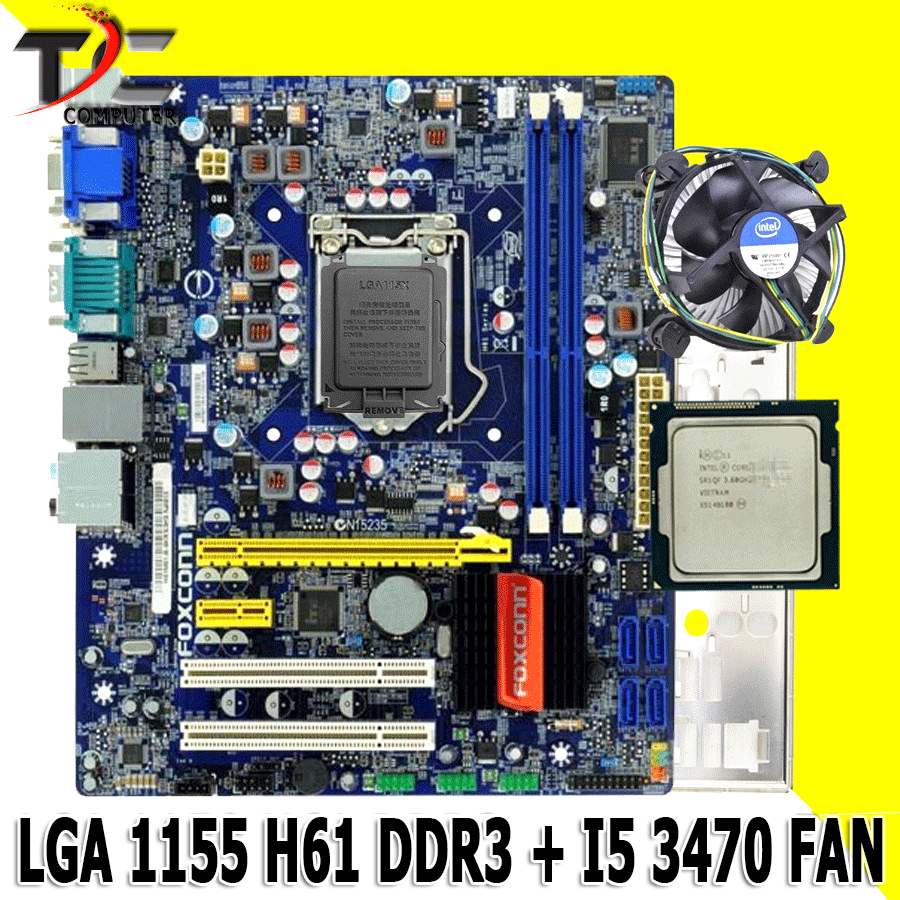 Mainboard LGA 1155 H61 MSI + Processor Core I5 3470