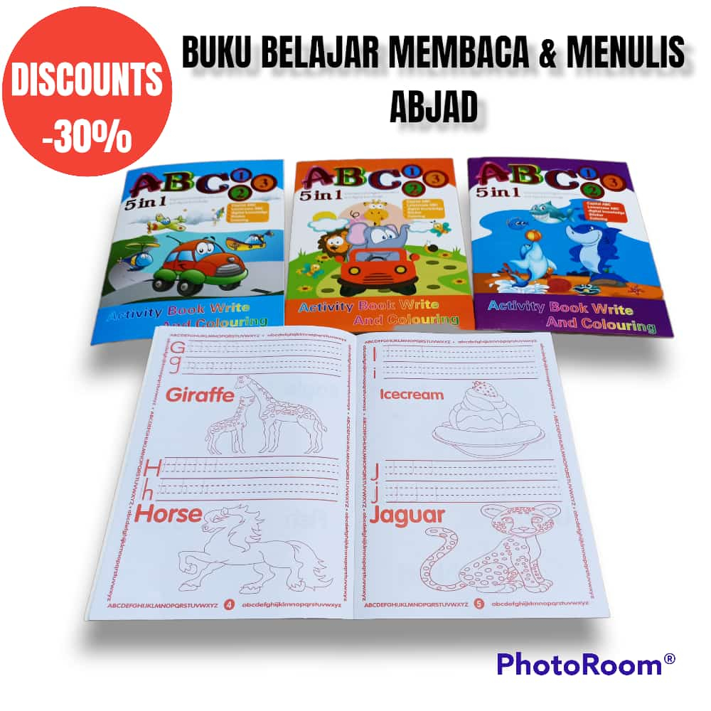 

Buku Mewarnai Abc 123 5in1 Cover Timbul Plus Sticker