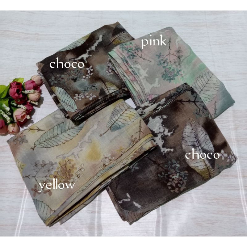 hijab segi empat motif premium/Akira dobby jait tepi 115*115