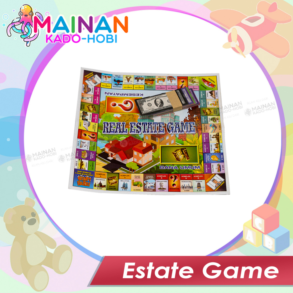 HADIAH MAINAN BOARD GAME MONOPOLI 5 IN 1 LUDO CATUR ULAR TANGGA